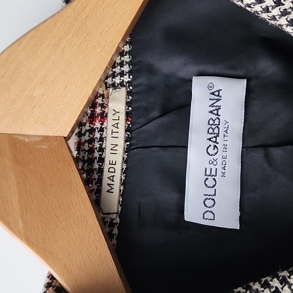 Vintage Dolce & Gabbana Wool Blend Check Double Breasted Button Up Suit Jacket - Picture 3 of 9